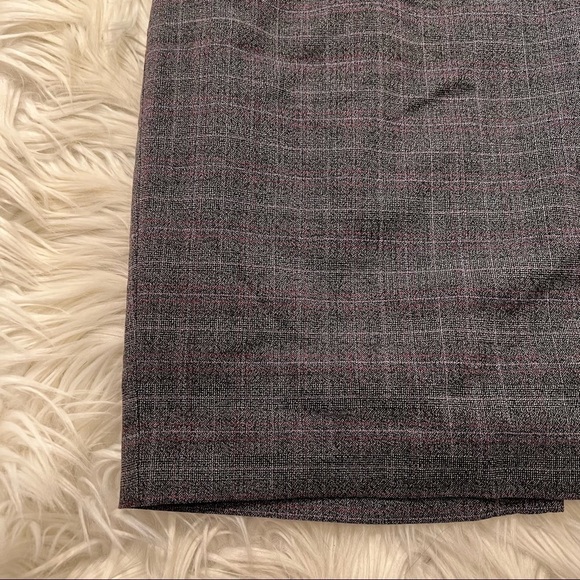 Loft Mini Pencil Skirt Dark Gray Plaid - Picture 3 of 10
